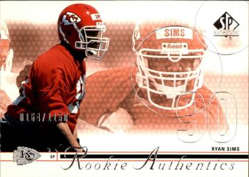 2002 SP Authentic #176 Ryan Sims Front