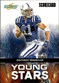 2008 Score - Young Stars Scorecard #YS-2 Anthony Gonzalez Front
