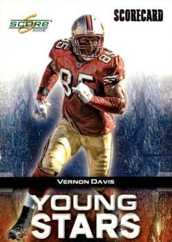 2008 Score - Young Stars Scorecard #YS-8 Vernon Davis Front