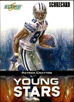 2008 Score - Young Stars Scorecard #YS-20 Patrick Crayton Front