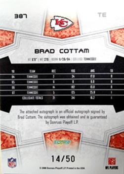 2008 Score Select - Autographs Gold Zone #387 Brad Cottam Back