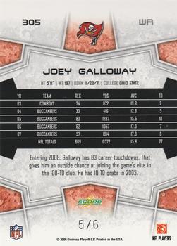 2008 Score Select - End Zone #305 Joey Galloway Back