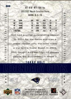 2002 SP Legendary Cuts #86 Torry Holt Back