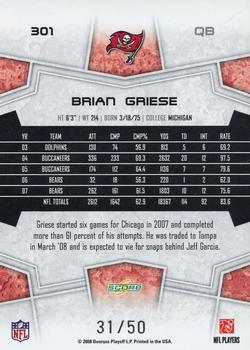 2008 Score Select - Gold Zone #301 Brian Griese Back