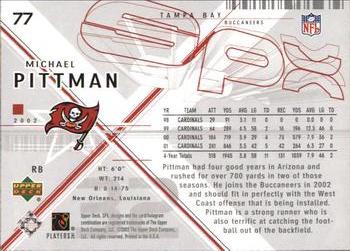 2002 SPx #77 Michael Pittman Back