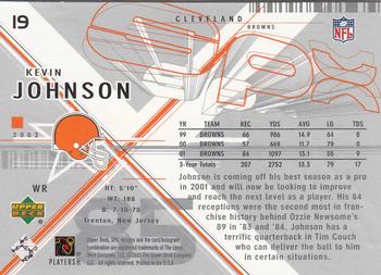 2002 SPx #19 Kevin Johnson Back