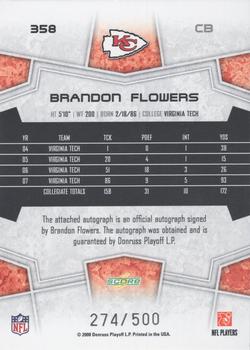 2008 Score Select - Inscriptions #358 Brandon Flowers Back