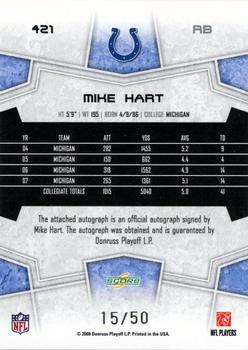 2008 Score Select - Inscriptions #421 Mike Hart Back