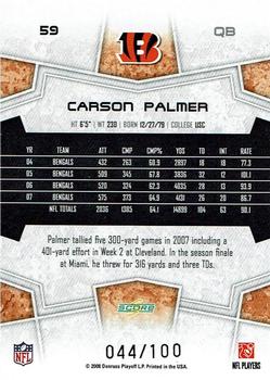 2008 Score Select - Scorecard #59 Carson Palmer  Back