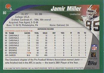 2002 Topps #80 Jamir Miller Back