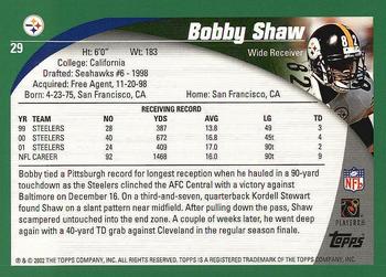 2002 Topps #29 Bobby Shaw Back