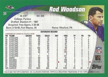 2002 Topps #31 Rod Woodson Back
