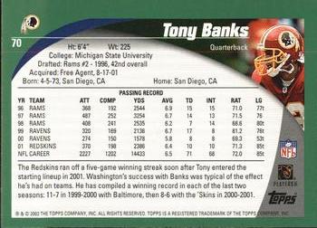 2002 Topps #70 Tony Banks Back