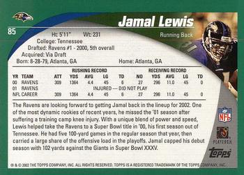 2002 Topps #85 Jamal Lewis Back