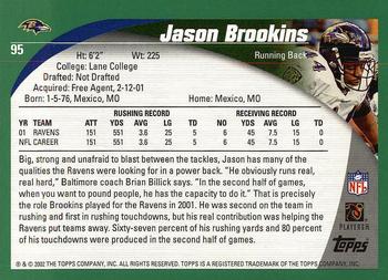 2002 Topps #95 Jason Brookins Back