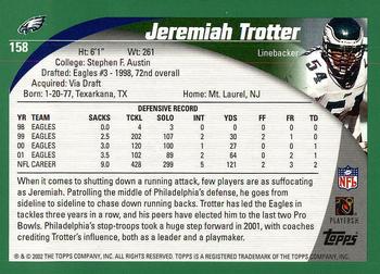 2002 Topps #158 Jeremiah Trotter Back