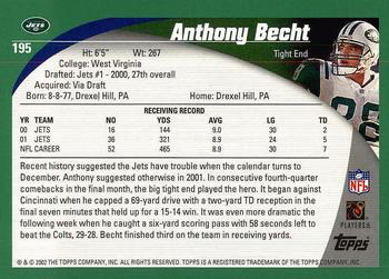 2002 Topps #195 Anthony Becht Back
