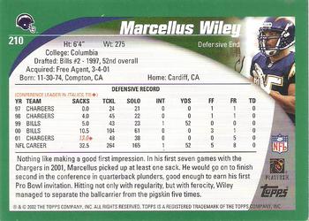 2002 Topps #210 Marcellus Wiley Back