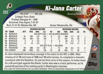 2002 Topps #222 Ki-Jana Carter Back