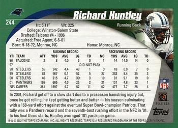 2002 Topps #244 Richard Huntley Back