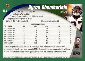 2002 Topps #262 Byron Chamberlain Back