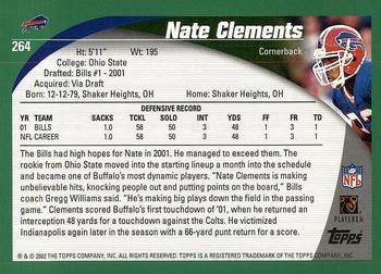 2002 Topps #264 Nate Clements Back