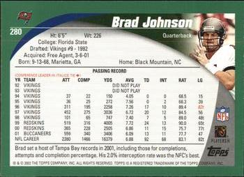 2002 Topps #280 Brad Johnson Back