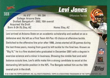 2002 Topps #333 Levi Jones Back