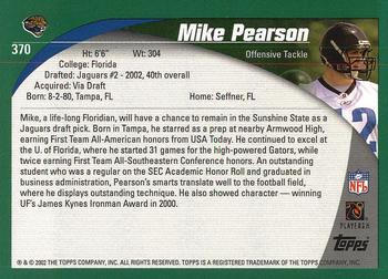 2002 Topps #370 Mike Pearson Back