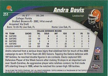 2002 Topps Chrome #251 Andra Davis Back