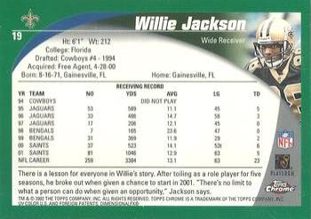2002 Topps Chrome #19 Willie Jackson Back