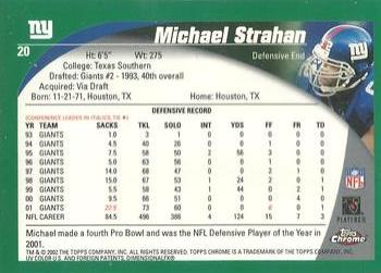 2002 Topps Chrome #20 Michael Strahan Back
