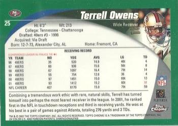 2002 Topps Chrome #25 Terrell Owens Back
