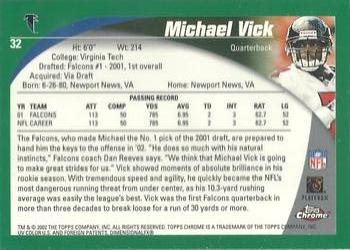 2002 Topps Chrome #32 Michael Vick Back