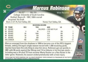 2002 Topps Chrome #36 Marcus Robinson Back