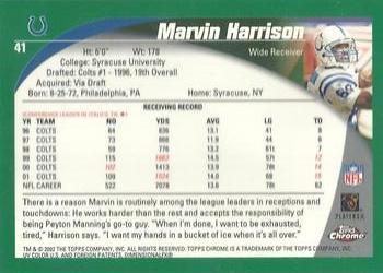 2002 Topps Chrome #41 Marvin Harrison Back