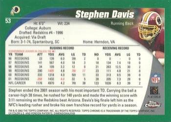 2002 Topps Chrome #53 Stephen Davis Back