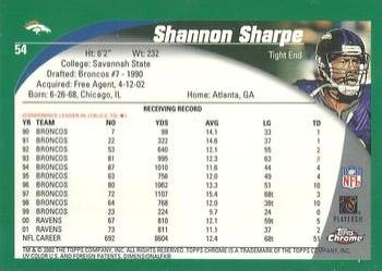 2002 Topps Chrome #54 Shannon Sharpe Back