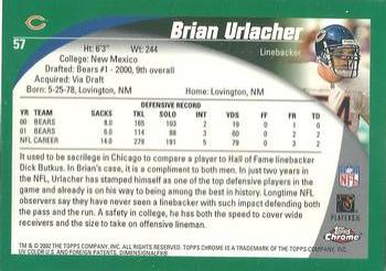 2002 Topps Chrome #57 Brian Urlacher Back