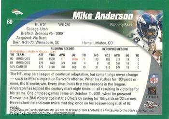 2002 Topps Chrome #60 Mike Anderson Back