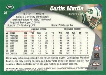2002 Topps Chrome #70 Curtis Martin Back