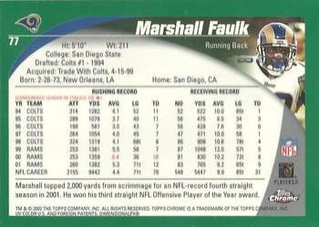 2002 Topps Chrome #77 Marshall Faulk Back