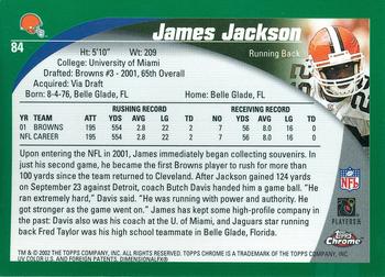 2002 Topps Chrome #84 James Jackson Back