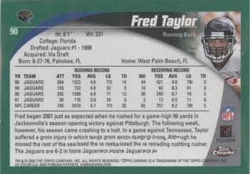 2002 Topps Chrome #90 Fred Taylor Back