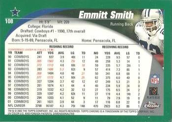 2002 Topps Chrome #108 Emmitt Smith Back