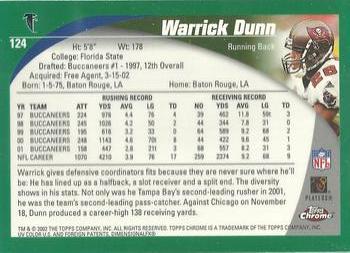 2002 Topps Chrome #124 Warrick Dunn Back