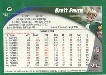 2002 Topps Chrome #142 Brett Favre Back
