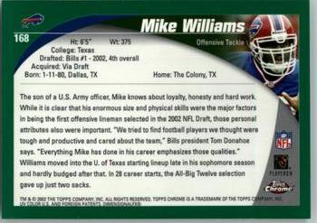 2002 Topps Chrome #168 Mike Williams Back