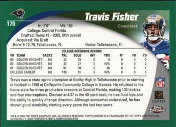 2002 Topps Chrome #170 Travis Fisher Back