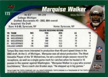 2002 Topps Chrome #173 Marquise Walker Back